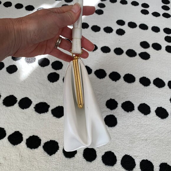 Vintage 50s Vinyl Faux Leather Top Handle Shoulder Bag Retro Handbag Purse - Picture 6 of 15